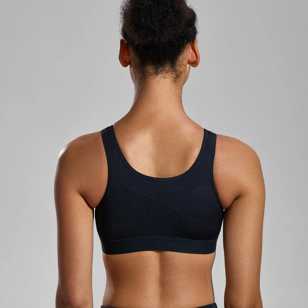 Ceny La Isla damski duży wpływ na zamek błyskawiczny z przodu bez fiszbin nie wyściełany X tylny stanik sportowy