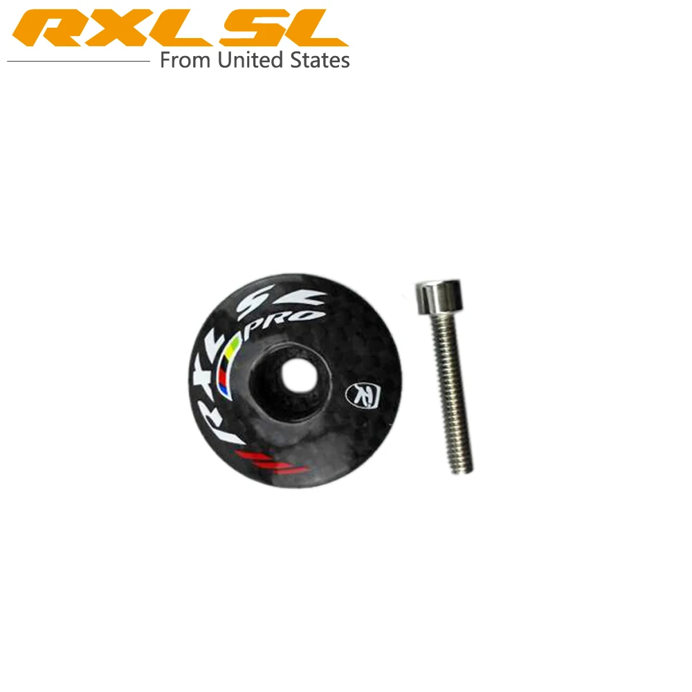 RXL SL Carbon Fiber Bicycle Stem Headset Top Cap Carbon Fork Top Caps Stem Cover Bike Parts 5g