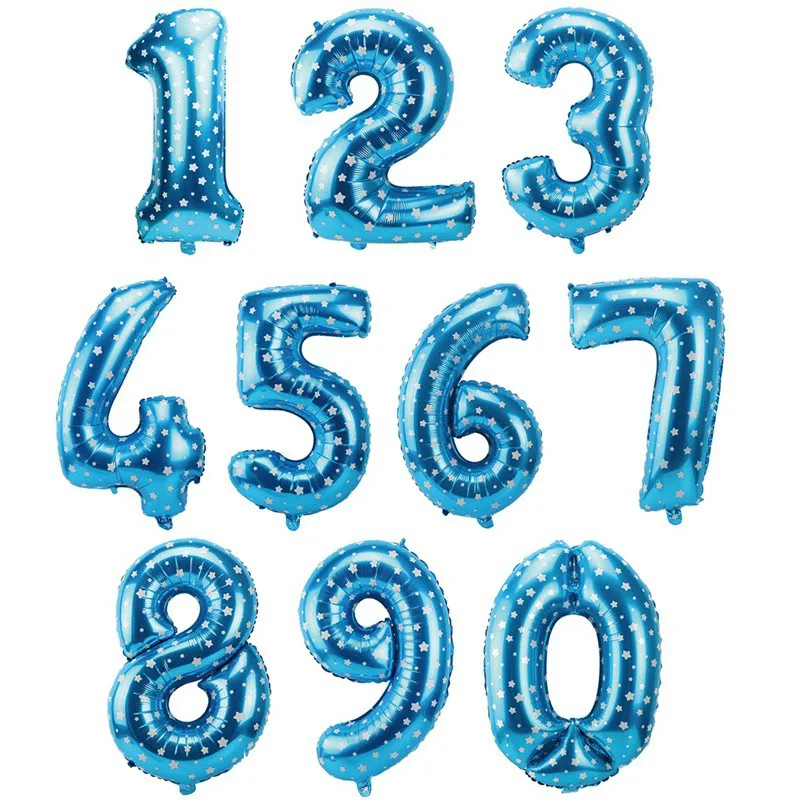 1, 2, 3, 4, 5, 6, воздушный шар из фольги, номер, баллоны, 1-й день рождения, украшения для детей, для маленьких мальчиков и девочек, 1 год, товары для дня рождения - Цвет: 32inch number blue