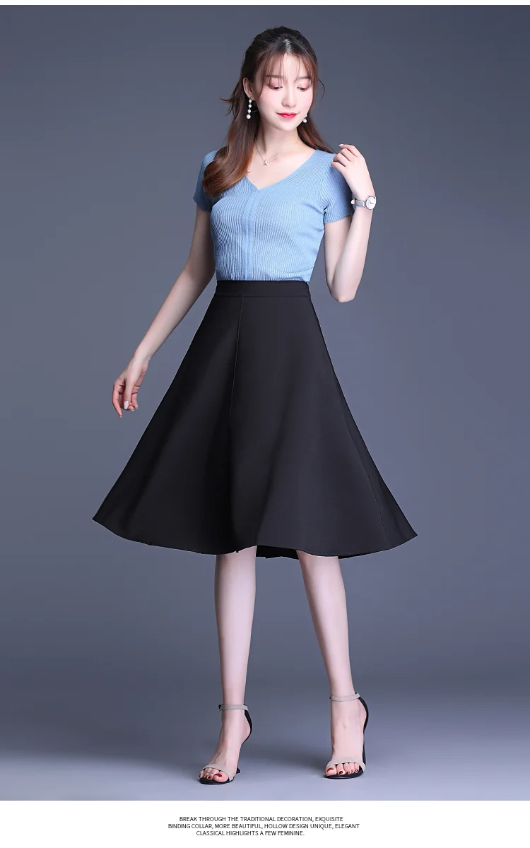 Beiyingni New Arrival High Waist Skirt Womens Solid Color Office Work Wear Fashion Lady Skirts Elegant Soft Faldas OL Saias