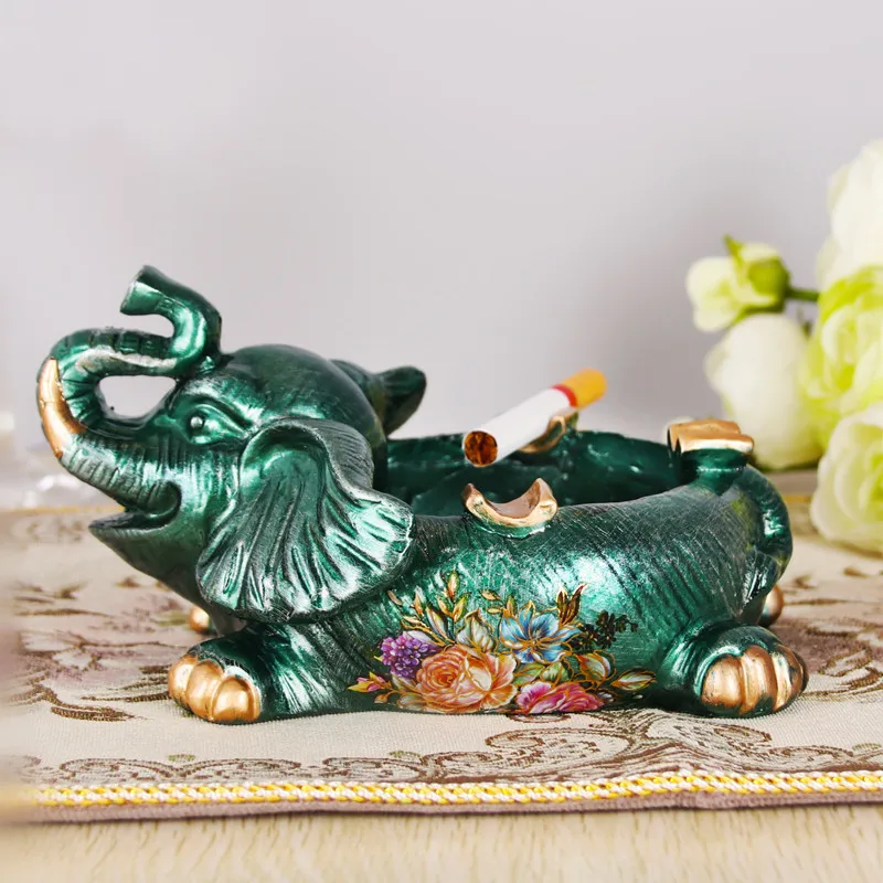 

Resin Elephant Decoration Portable Ashtray Creative Living Room Desktop Decoration Gifts To Send Boyfriend P010