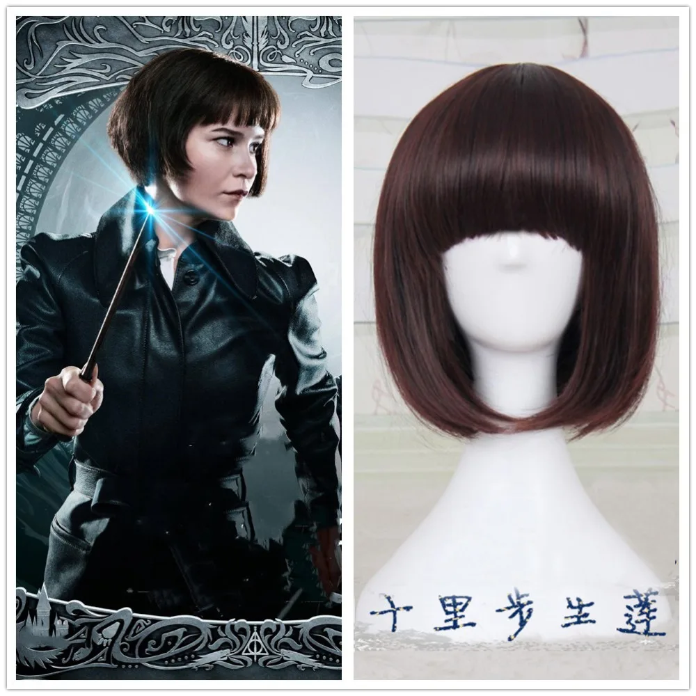 

2018 Fantastic Beasts The Crimes of Grindelwald Cosplay Wig Tina Goldstein Short Straight BOBO Synthetic Hair