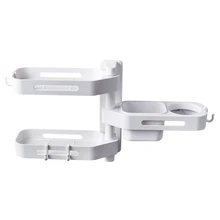 3 яруса, 180 градусов, вращающийся настенный шкаф для хранения, органайзер для шампуня, мыла