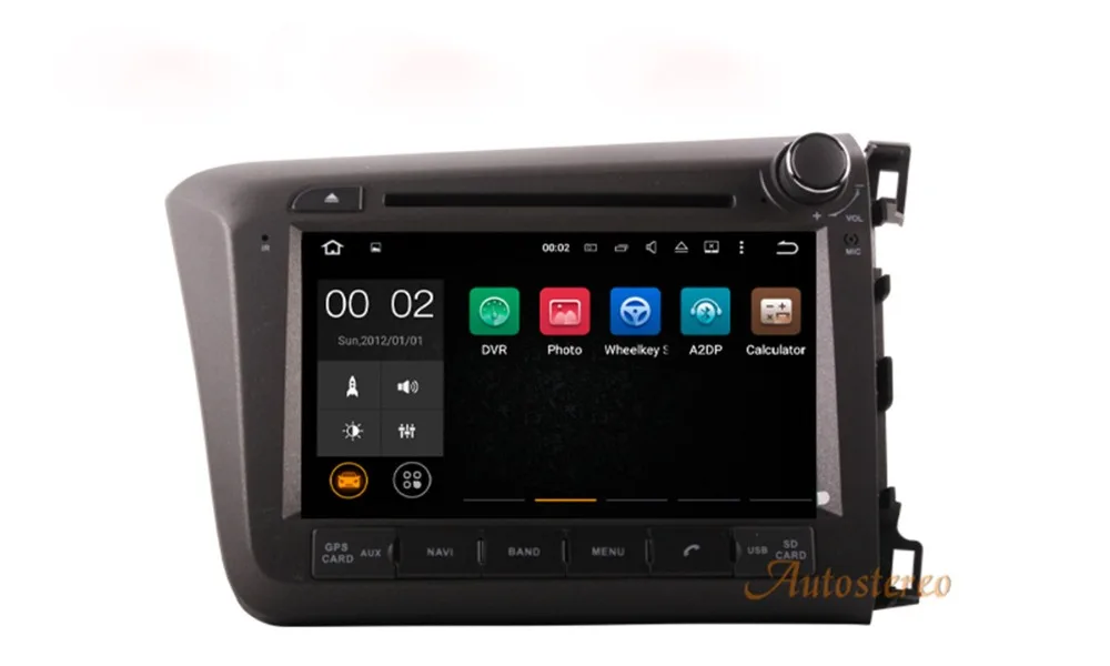 Flash Deal Car CD DVD player Android Quad core Car GPS navigation for Honda Civic right 2012 - 2015 radio mirror link mp3 video player 1