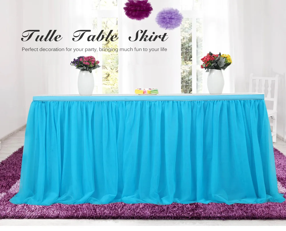 5 цветов, юбка для стола, столовая посуда, ткань, свадебная юбка-пачка, Тюлевая юбка для стола, вечерние юбки для вечеринки, украшение для