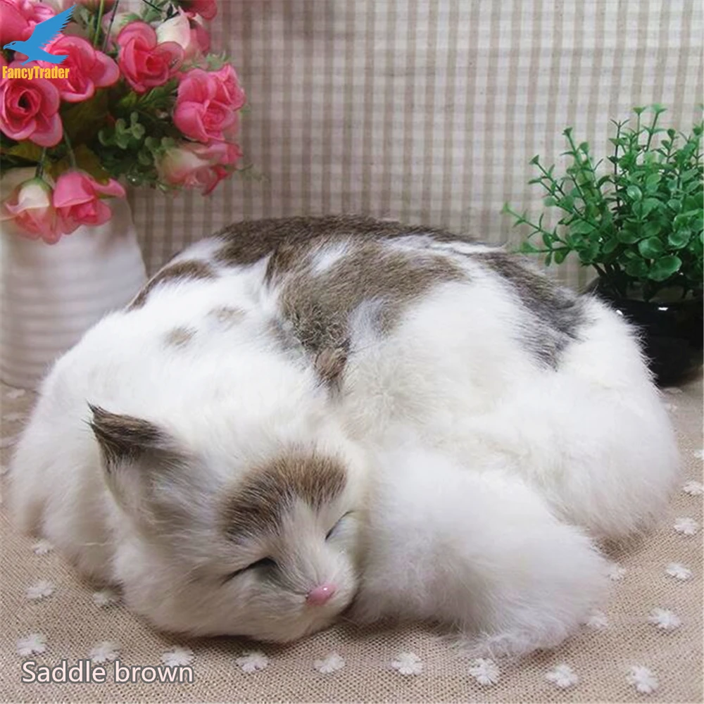 Top Quality Lifelike Emulational Cat Plush Toy Gift for Decoration 3 Colors (2)