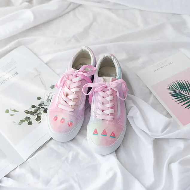 

Pink Purple Girl Heart Dirty Shoes Hand-painted Harajuku Small Dirty Shoes Tide Casual Shoes Women