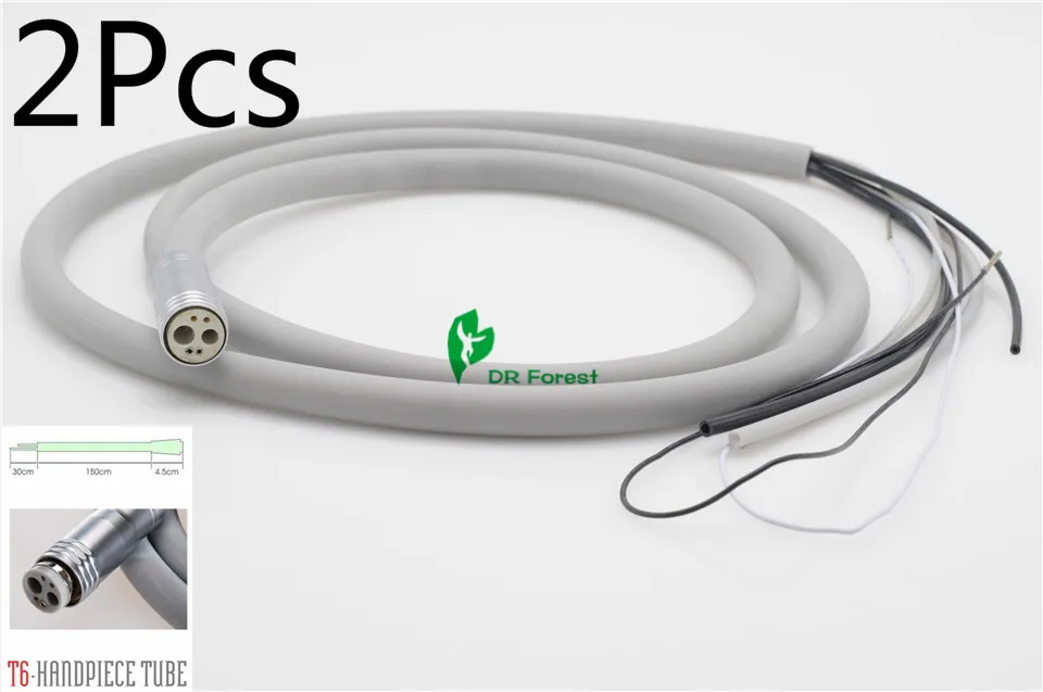 

Dental 2Pcs Silicone 6holes Tubing Tube Hose for High Speed Fiber Optic Handpiece