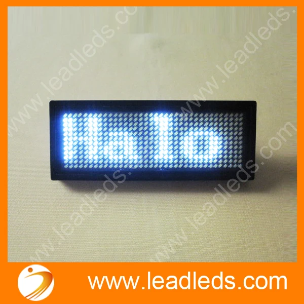 

White Special Offer 44x11 Dots Rechargeable Led Scrolling Name Badge, Hot Moving Text Display Business Card Tag