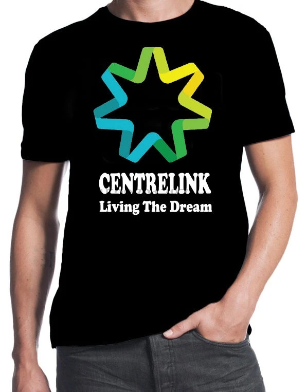 Centrelink Life The Dream забавная черная футболка с логотипом Aussie Straya Bogan брендовая для