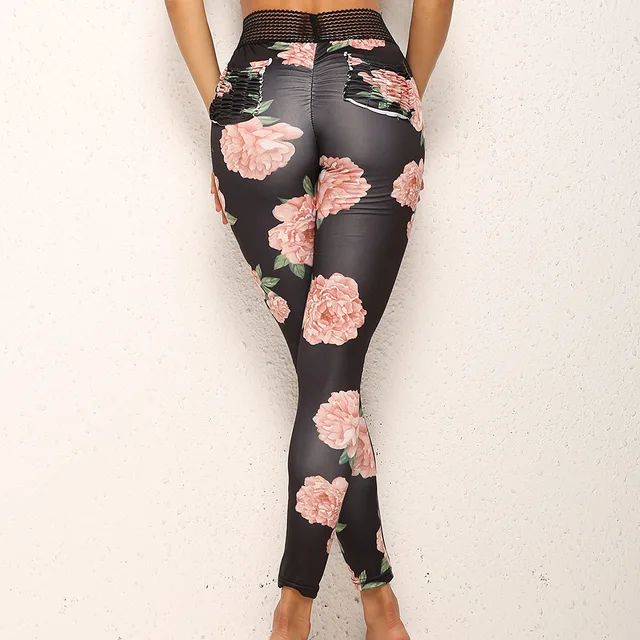 High Waist Print Leggings Fashion Floral Fitness Leggings Mujer Sexy Push Up Sweatpants Leggins Women 2