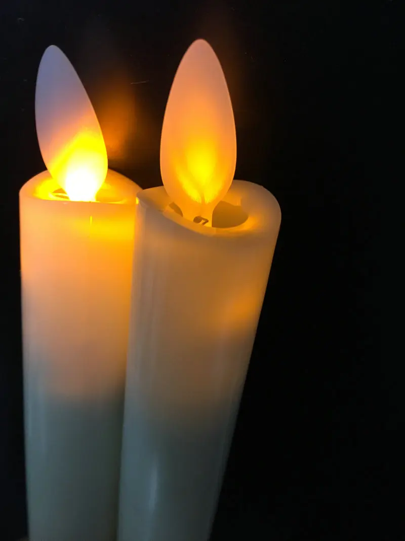 Hot Flameless Wax LED Flickering Taper Candle Dancing Wedding XMAS Light Battery