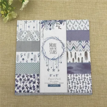 

24 sheet 6"X6" STARS of the flower patterned paper Scrapbooking paper pack handmade craft paper craft Background pad