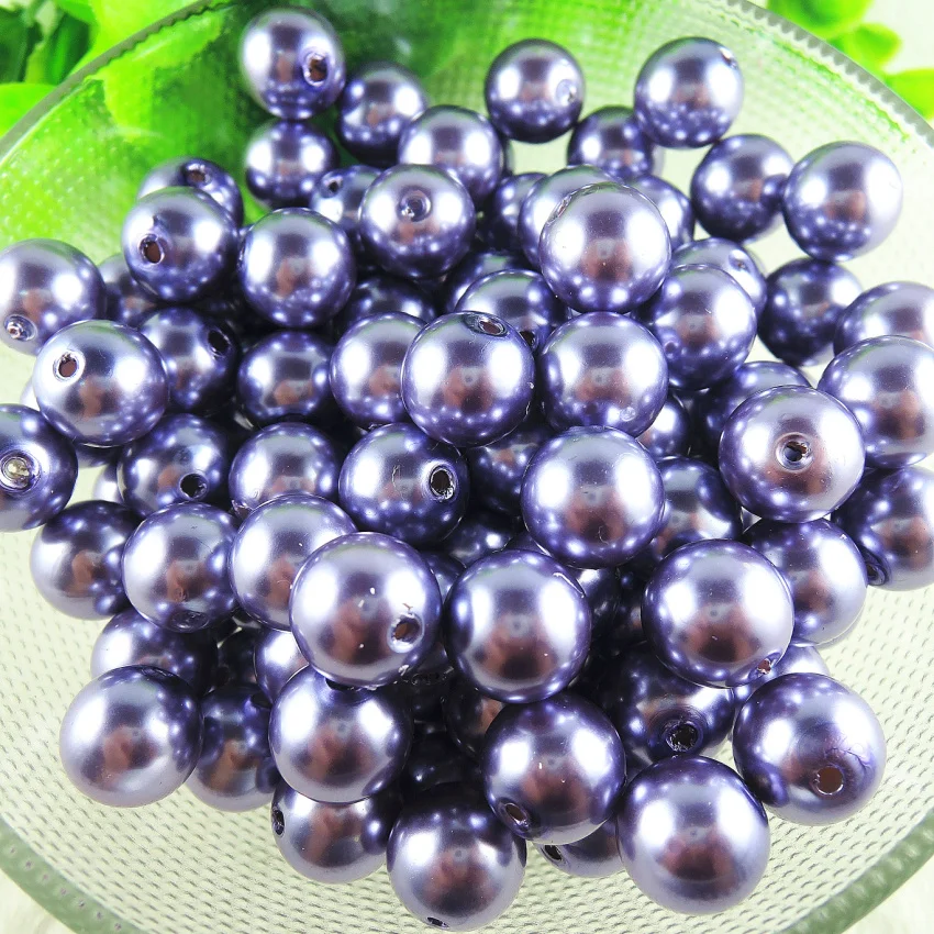 

6 8 10 12 14mm Light Purple ABS Acrylic Round Imitation Pearl Beads for Bracelets & Necklaces Making Jewelry Accessories AS-24