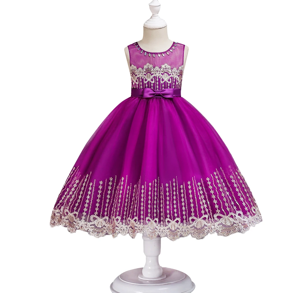 

BAOHULU Purple Princess Dress Toddler&Teens Christmas Costume Wedding Birthday Party Kids Frock Lace Formal Gown for 1-14 Years