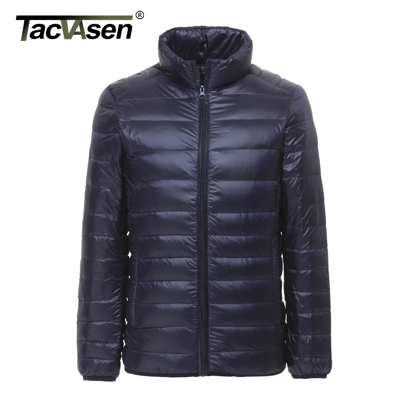 

TACVASEN Down Jackets Men Solid Ultra Light Winter 90% Duck Down Jackets Stand Collar Warm Lightweight Casual Jackets and Coats
