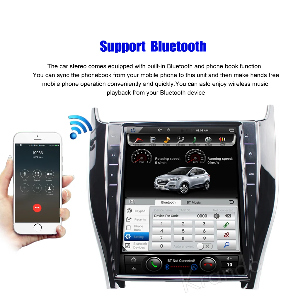 Krando Android 8 1 12 &quotвертикальный экран Автомобильный Радио плеер gps навигация для Toyota