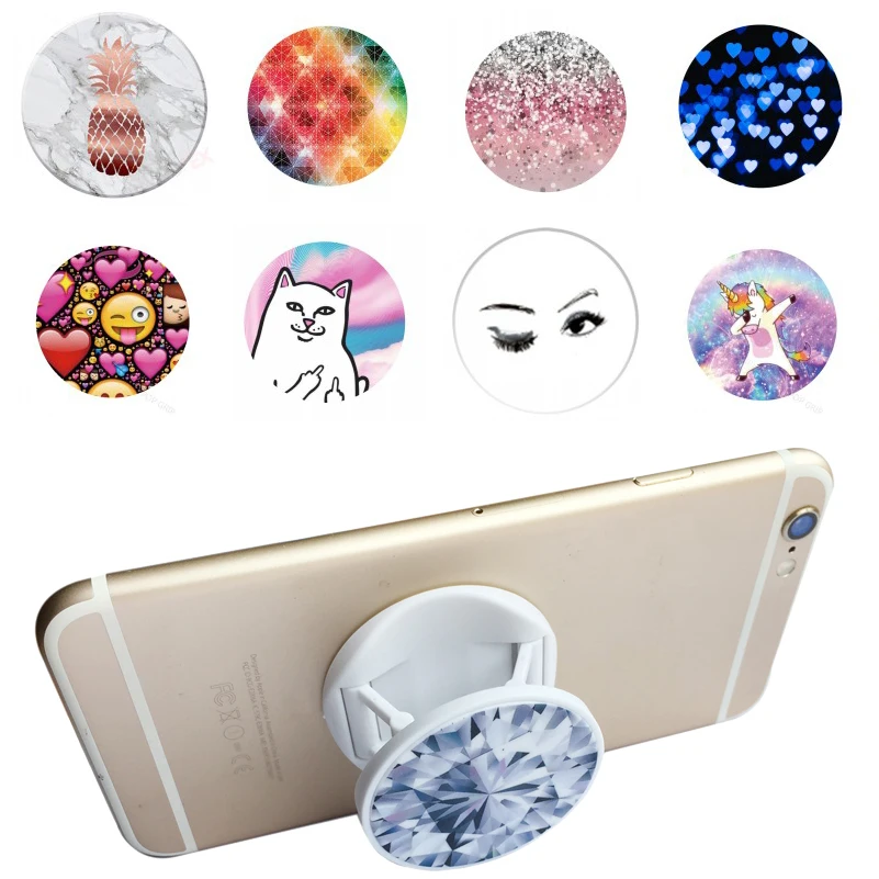 

Anti-Fall Finger Folding Holder Mobile Finger Grip Cute Painting Phone Stand Tablets Desk Support for xiaomi mi8