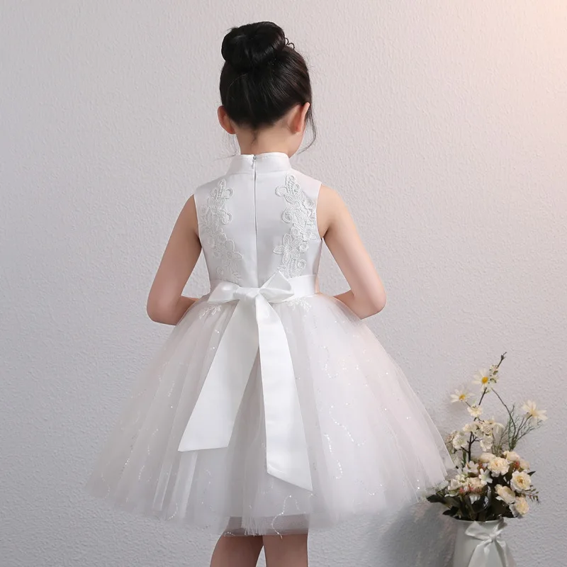 Детская одежда; Новинка; кружевное шелковое платье принцессы для маленьких девочек на свадьбу; вечерние платья для маленьких девочек; модная детская одежда