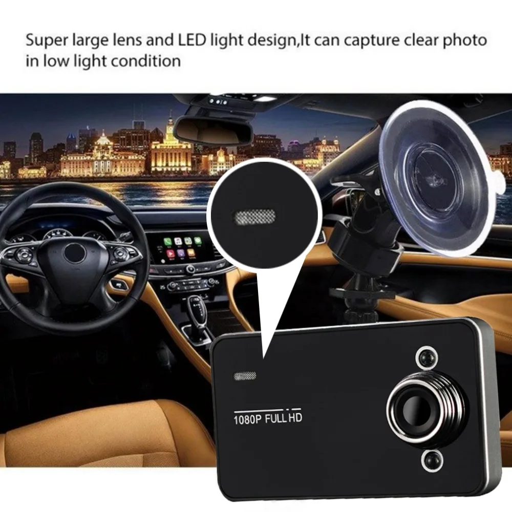 K6000 Автомобильный видеорегистратор 1080P Full HD видео рекордер приборная панель камера светодиодный ночного видения видео регистратор Dashcam поддержка tf-карты