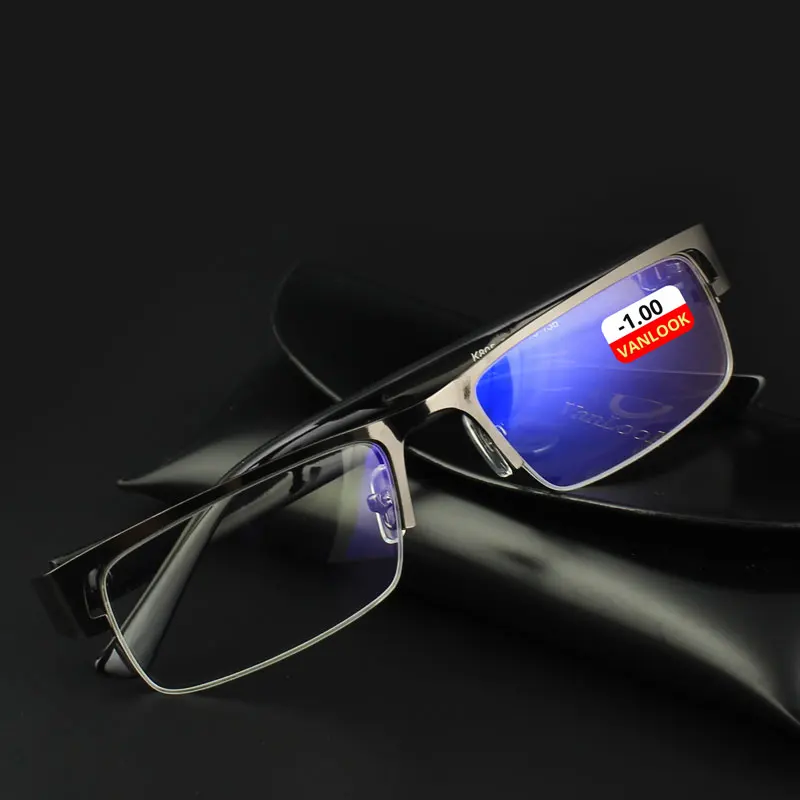 Myopia Glasses Eyeglasses Eyeglass Frames Anti Blue Ray Clear Lens For Computer Men -4.5 -5.0 -5.5 -6.0