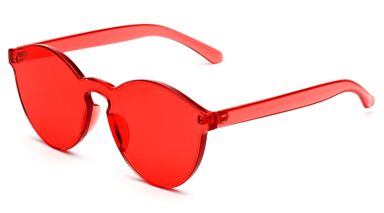 red Peekaboo, цельные линзы, солнцезащитные очки для женщин, прозрачные пластиковые очки, мужские стильные солнцезащитные очки, яркие цвета, фирменный дизайн - Цвет линз: red