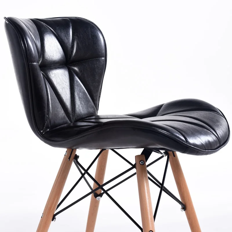 Деревянный модный простой стул искусственная кожа кресла кафе