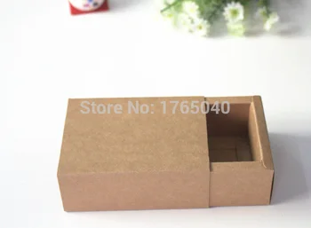 

9*6*4cmKraft Drawer Box Handmade Soap Gift Craft Jewel food pudding bottle Packaging Brown Paper Box freeshipping 60pcs/lot