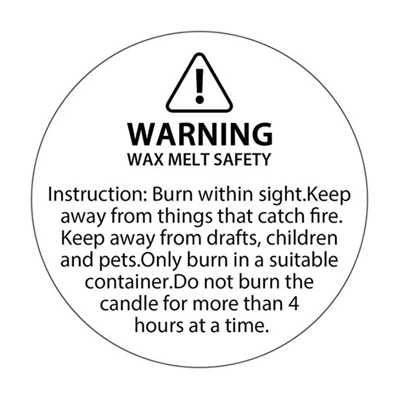 3 листа 1,2 Inch круги лампы в форме свечи Предупреждение наклейки лампы в форме свечи Jar контейнер этикетки для отопки воска защитные наклейки