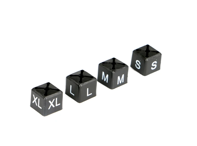 50 Coat Hanger Size Cubes Womenswear Size 48 BLACK Garment Clothes Markers UK