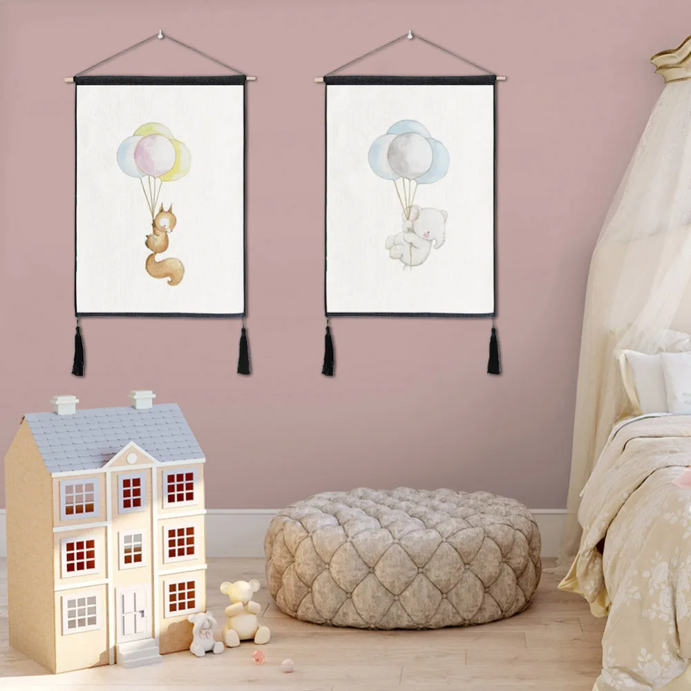 Минимализм льняной ткани стене висит картина Home Decor свитки плакат росписи Картины баннеры Книги по искусству гобелен 45x65 см