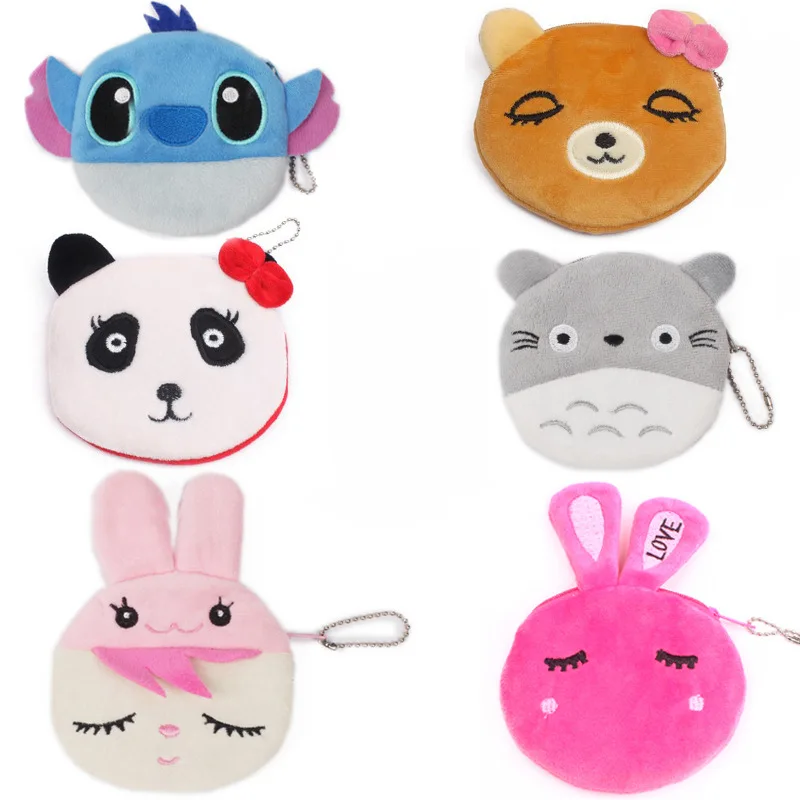 

SLPF Plush Wallet Ladies Cartoon Animal Fruit Plush Toys Coin Bag Female Key Cute Small Wallet Children Girl Student Gift M12