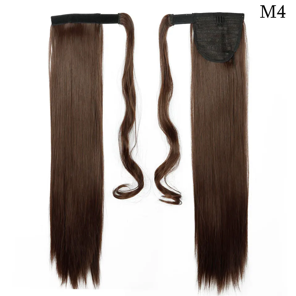 medium brown SNOILITE, длинные прямые волосы на заколках, хвост, накладные волосы, конский хвост, шиньон с заколками, синтетические волосы, хвост пони, наращивание волос - Цвет: medium brown