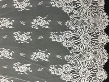 

2015 Embroidery African Ivory Flower Lace Fabric for Wedding dress Guipure all over lace cord fabric apparel sewing & fabric