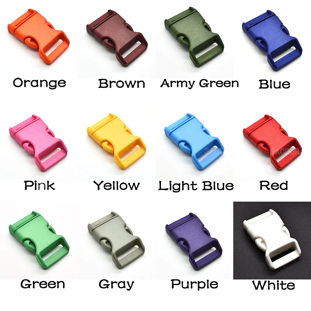 

1 pcs/pack 3/4"(20mm) Colorful Contoured Side Release Buckles For Paracord Bracelet 12 Colors