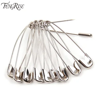

FENGRISE 100pcs Silver Tone Hijab Large Strong Safety Pins Findings DIY Sewing Tools Accessory Apparel Accessories