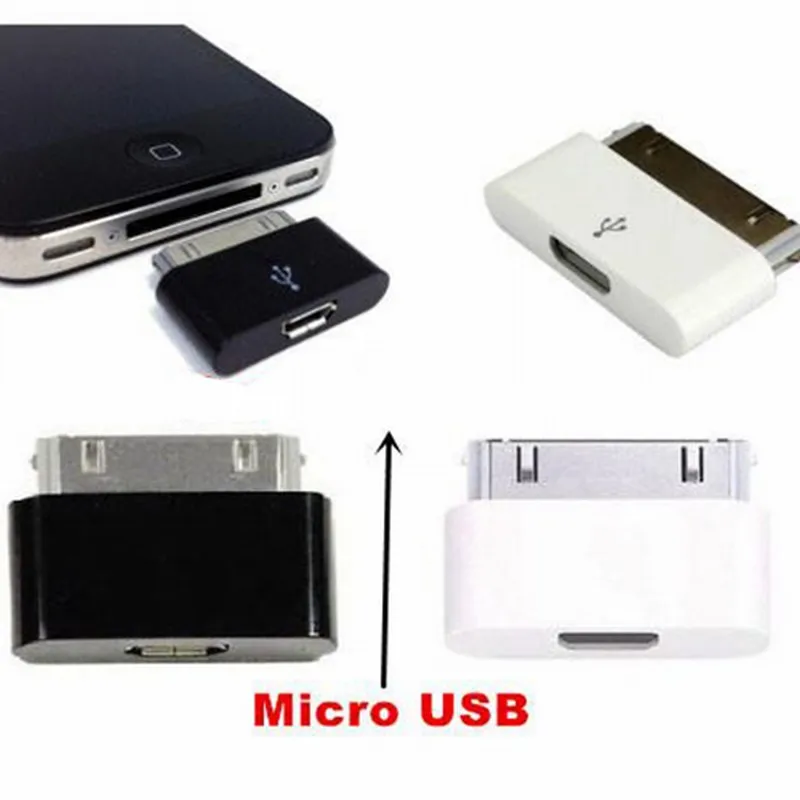 Ascromy Micro USB Female to 30 Pin Charging Adapter