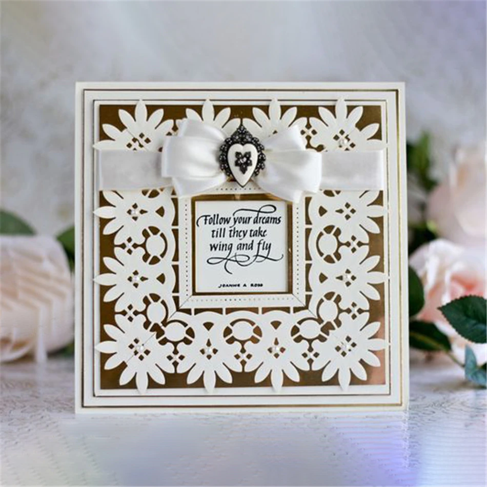 

Eastshape Floral Lace Border Metal Cutting Dies Scrapbooking for Card Making Decorative Craft Embossing 2019 New Die Cuts