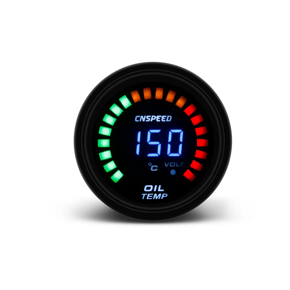 CNSPEED 2 inch 52mm Digital LED Oil Temp Gauge Car Simulate Oil