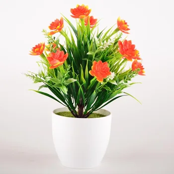 

The small lotus flower simulation wholesale plastic flower decoration Home Furnishing potted bonsai artificial flowers cheap