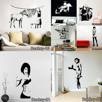 

BANKSY WALL STICKER Home Decor Street Art Vinyl Car Windows Fiction Decals Stencil Graffiti Loptop Decals House Decoration