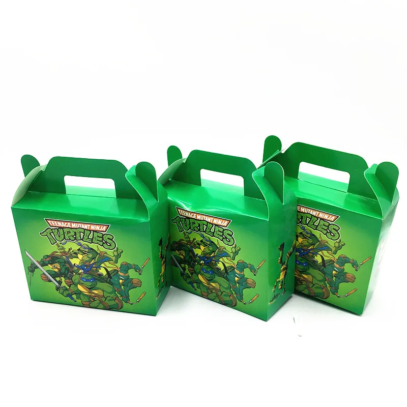 6pcs/lot Turtles candy boxes turtles hand boxes kids favor candy case turtles hand bags birthday