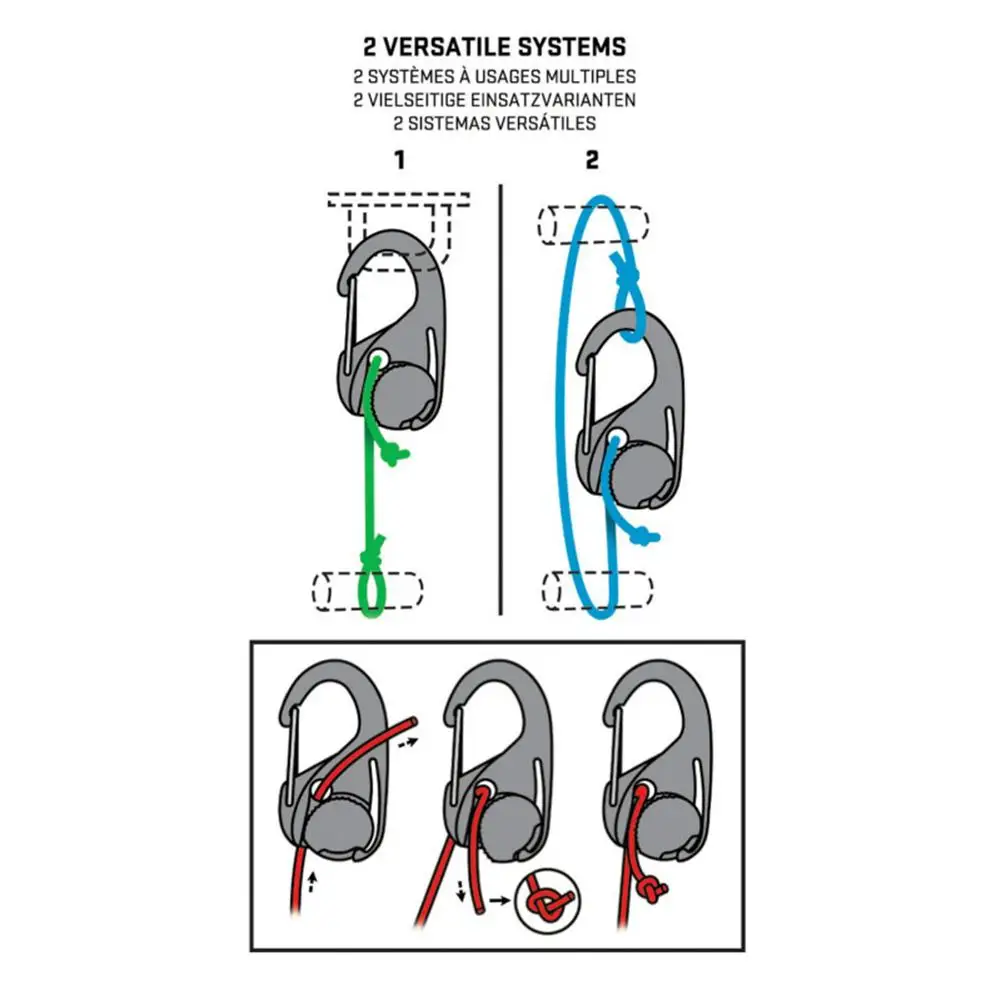 2PCS Outdoor Camping Tent Cord Tightener Lightweight Plastic Tie Hook Carabiner Clip Tool And Cord Rope For Tents Accessories