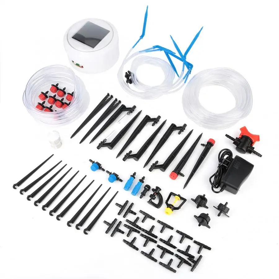 

Solar Energy Powered Automatic Irrigation Self Watering System Garden Balcony Micro Drip Irrigation Misting Kit
