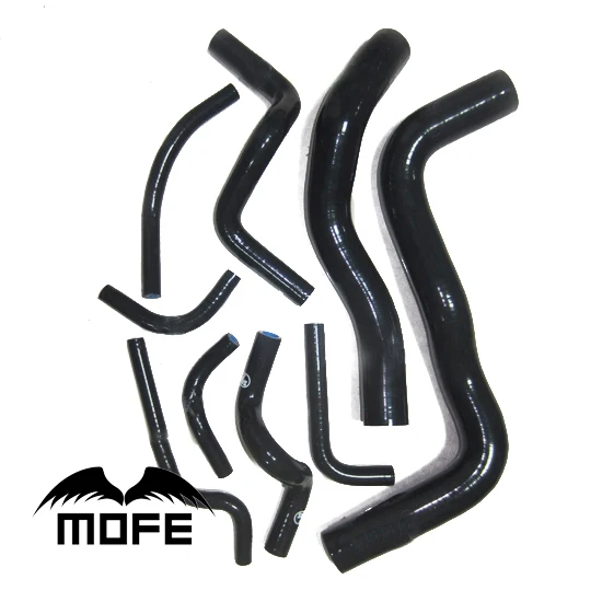 

MOFE 9PCS Silicone Coolant Heater Hose Kit For Mitsubishi Galant 2.0 2.5 98~05 Black Radiator Silicone hose