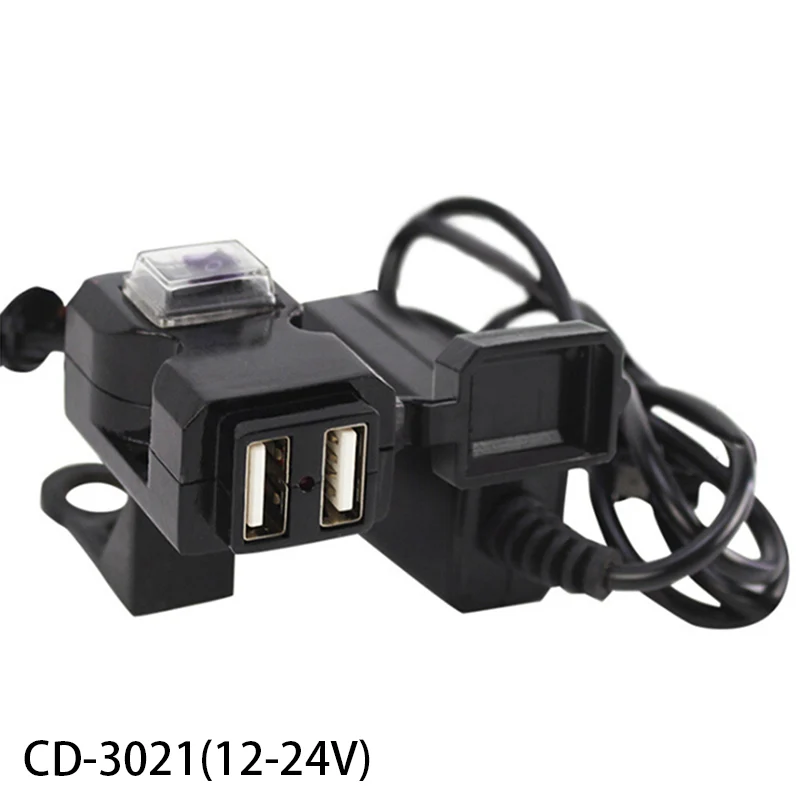 Dual USB порты и разъёмы 12 В в водостойкий мотоцикл зарядное устройство на Руль адаптер питание разъем для телефона gps MP4