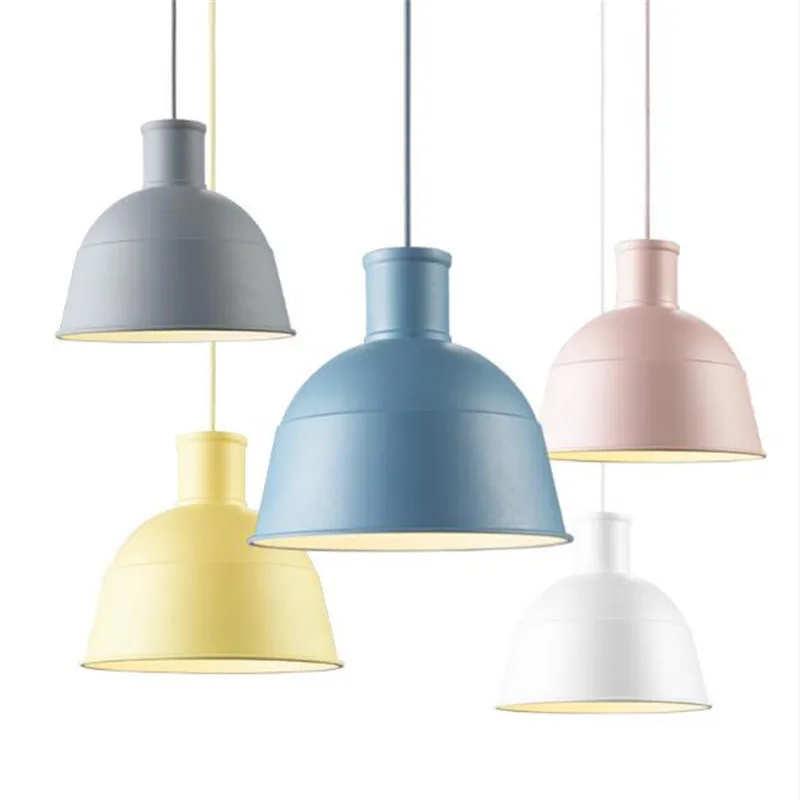 

Nordic Simple Fashion Macaron Aluminum Led E27 Pendant Light for Dining Room Restaurant Bedside Suspension Lamp Dia 33cm 2238