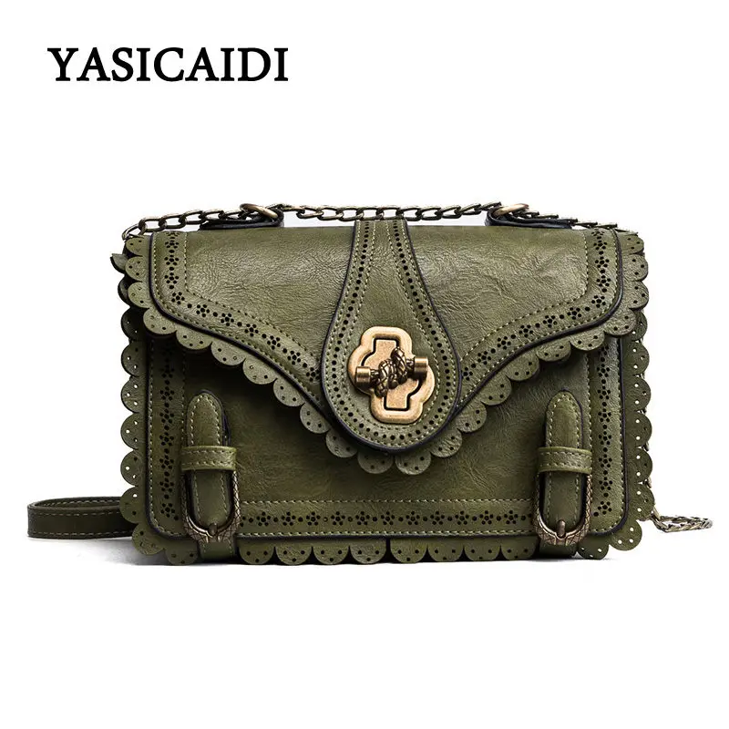 

High Quality PU Leather Bags Women Crossbody Bags Vintage Ruffles Women Messenger Bags Famous Brand Bag Ladies Handbags Oil Wax