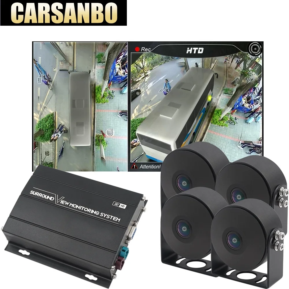 

Carsanbo HD 360 Degree Surround View Camera System For Bus, Truck, Recording 3D View 360 Degree DVR Bird View Panorama System