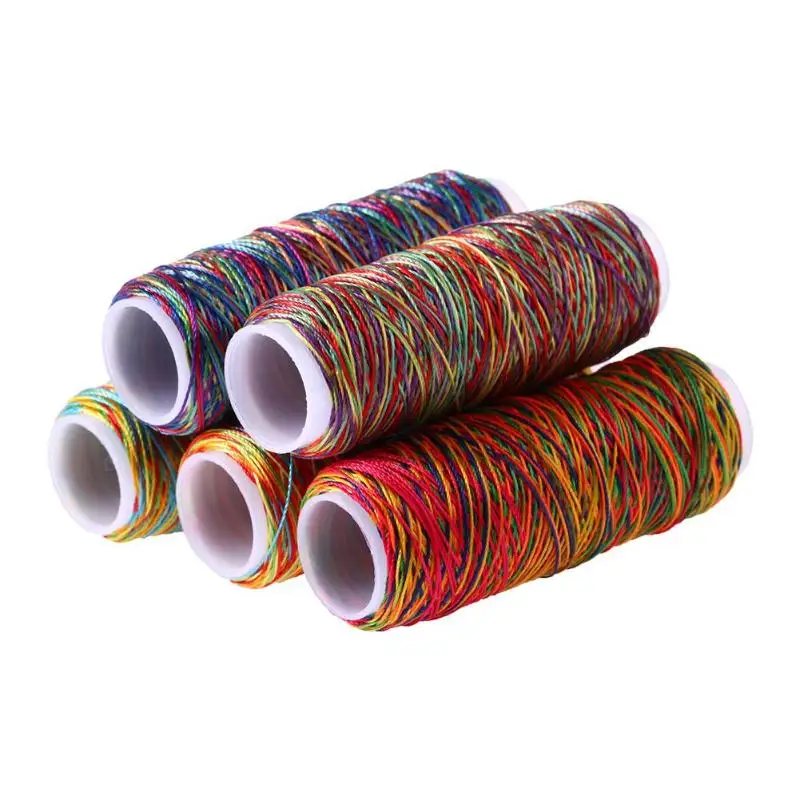 

5pcs 150D High Strength Rainbow Color Sewing Thread Line(Color random)